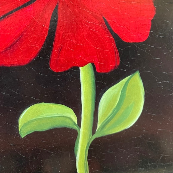 PRICE DROP! Dramatic hand painted red flowers 11 x 14" stretch canvas - Set of 2 - Picture 11 of 16